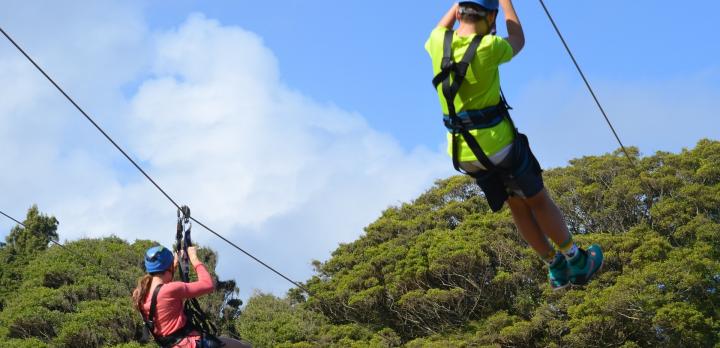 Voyage sur-mesure, Tyrolienne au dessus d'un canyon