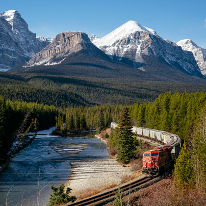 La traversée des Rocheuses en train