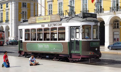 Portugal, Tram No 722, Praça do Comércio